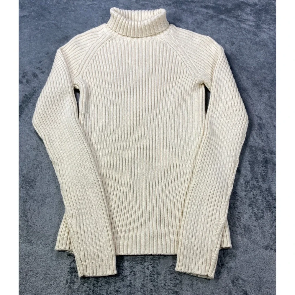Ines De La Fressange x Uniqlo Turtleneck Sweater Women Size Small Cotton Wool